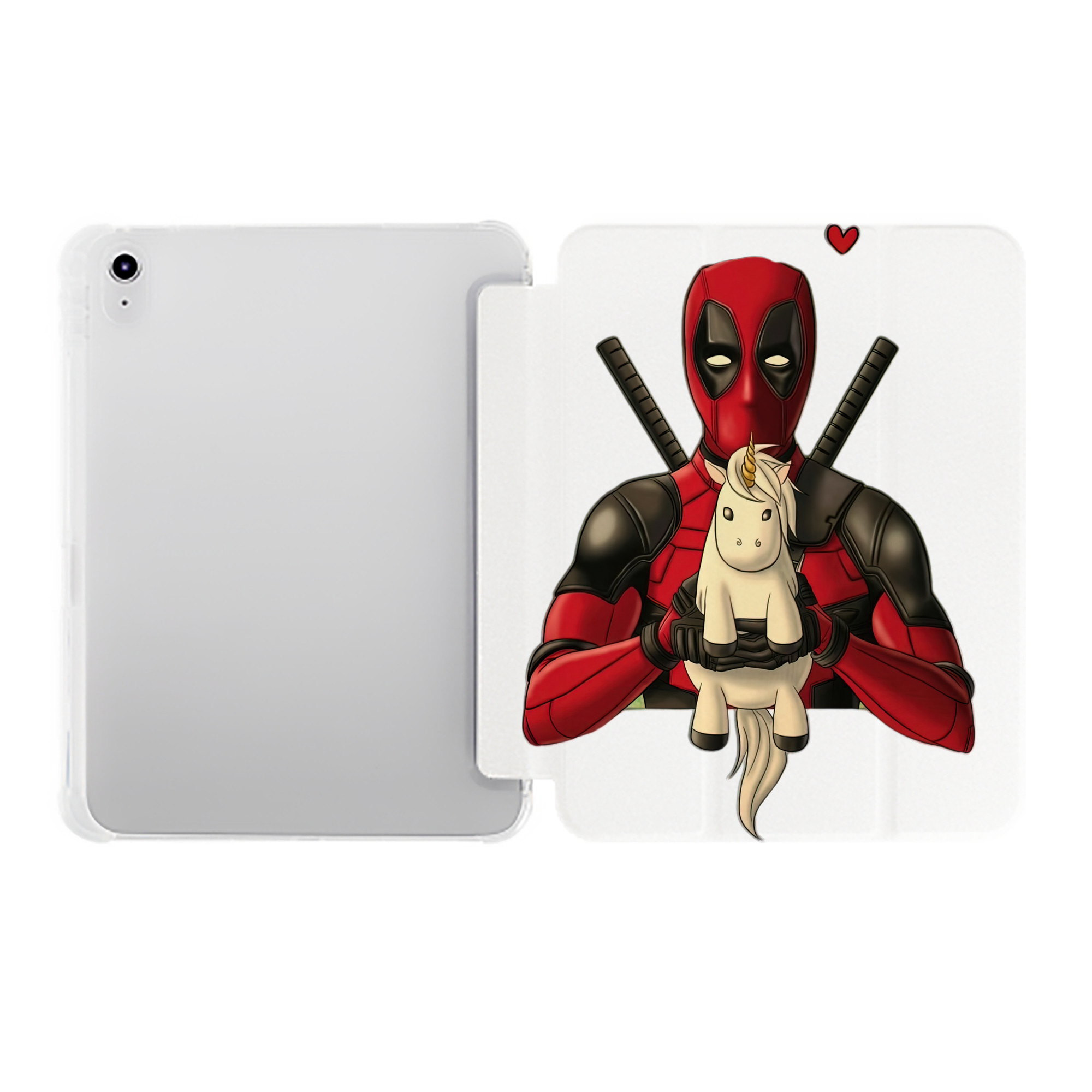 （画像用） Deadpool デッドプール IPad ケース ペン収納付き 三つ折りスタンド PUレザー×シリコン 対応機種9.5/10.5/10.9インチ